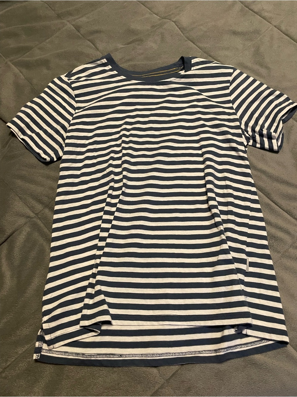 Eddie Bauer Navy & White Striped Short Sleeve Tee